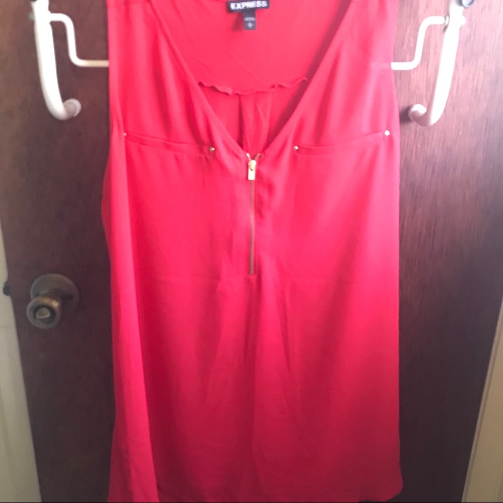 3/18 Express Red Sleeveless Zipper Tank Top/Cami